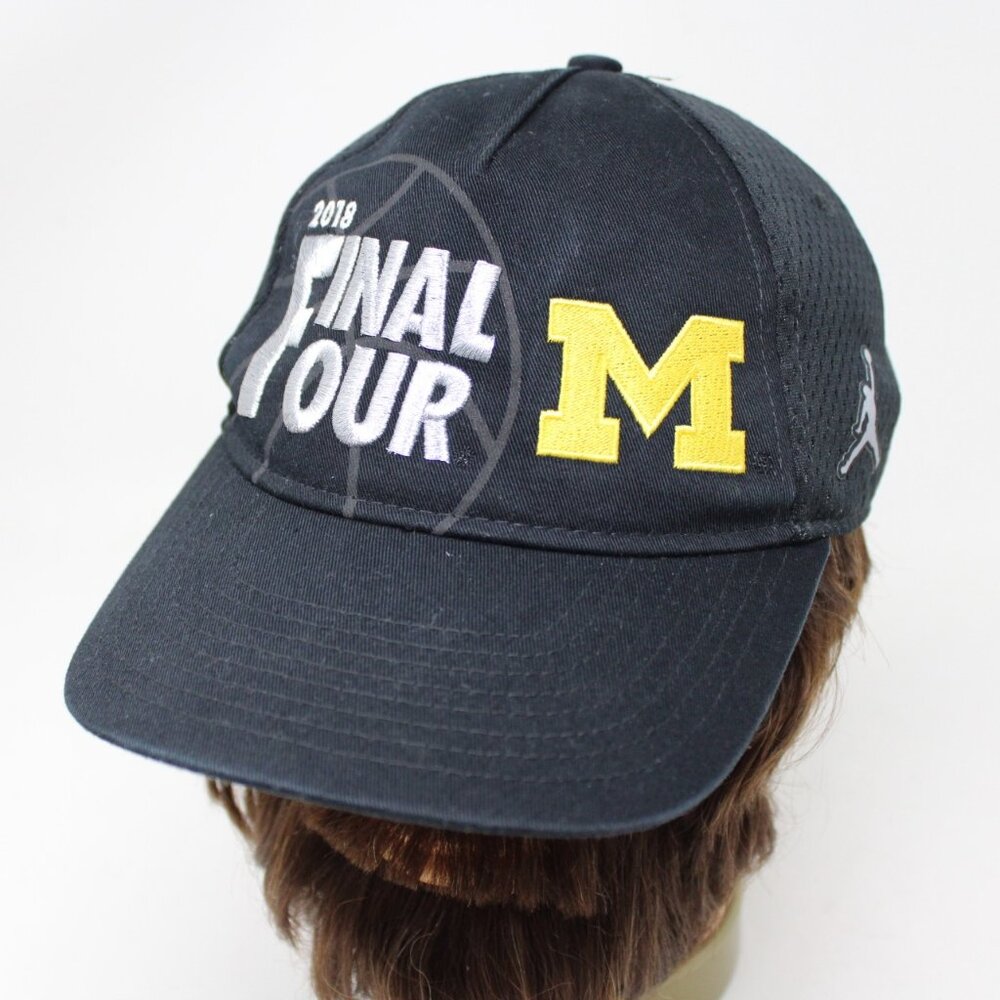 Jordan Michigan Wolverines Hat Adult Strapback Black 2018 Final‎ Four Adjustable